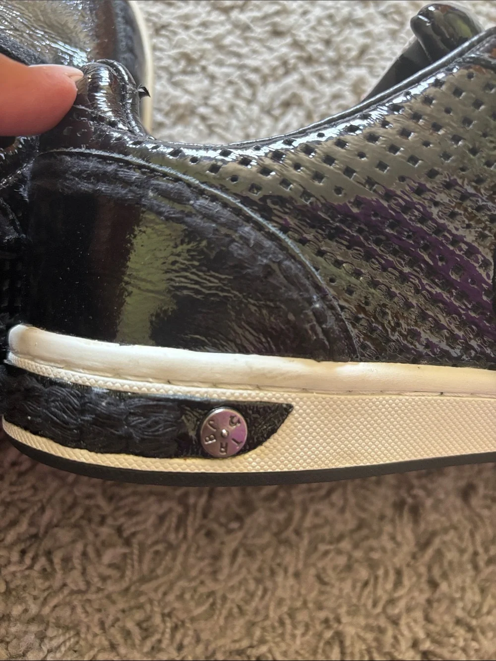 True Religion Black Patent Leather Sneakers